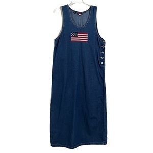 Lindsey Michelle American Flag Denim Jumper Dress